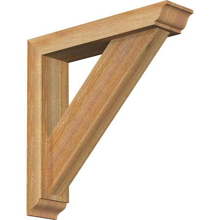 Ekena Millwork Traditional Traditional Rough Sawn Bracket w/ Offset Brace, Western Red Cedar, 4"W x 18"D x 18"H BKT0402X18X18TRA01RWR
